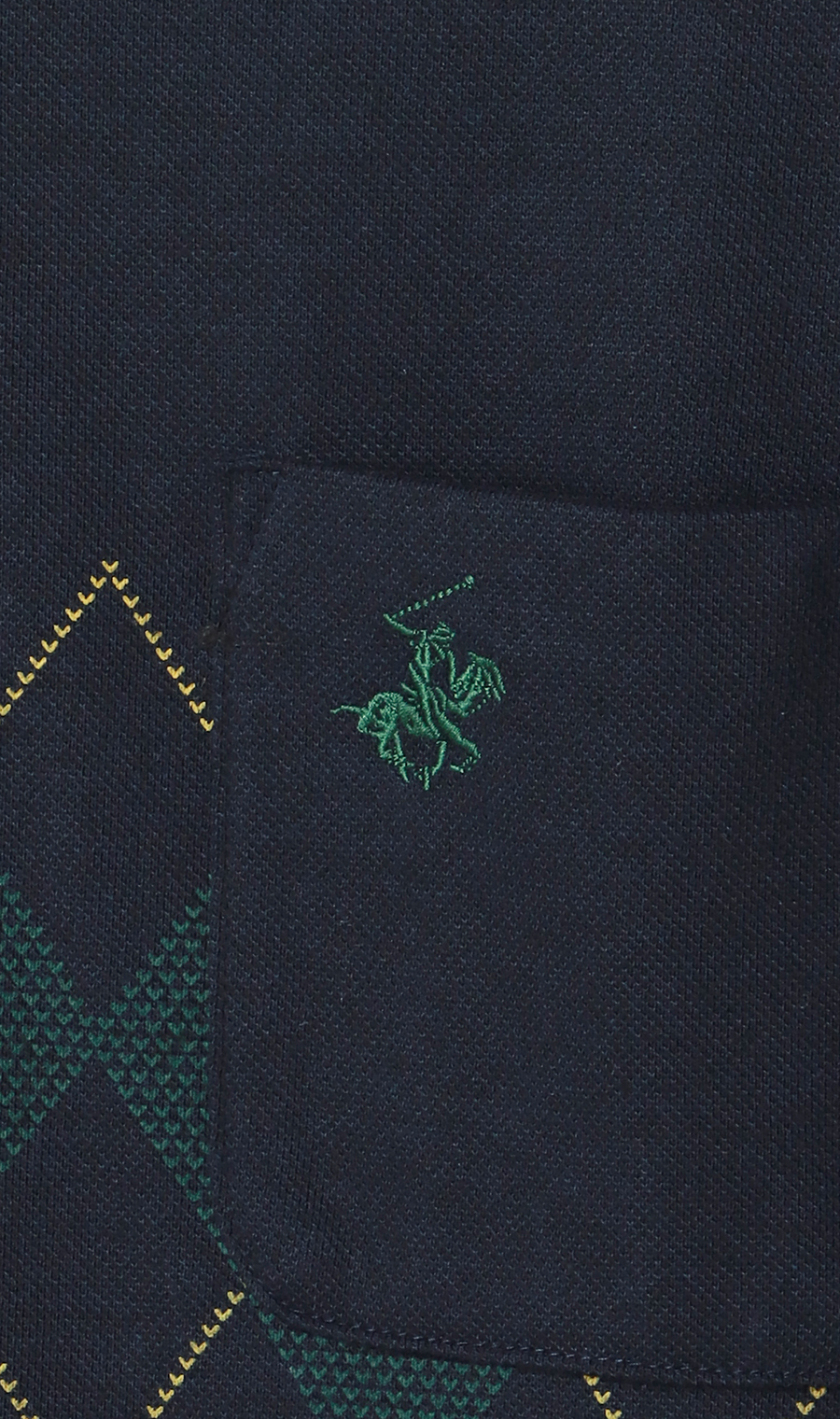 裏起毛鹿の子リブ襟ポロシャツ【BEVERLY HILLS POLO CLUB】 ネイビー M