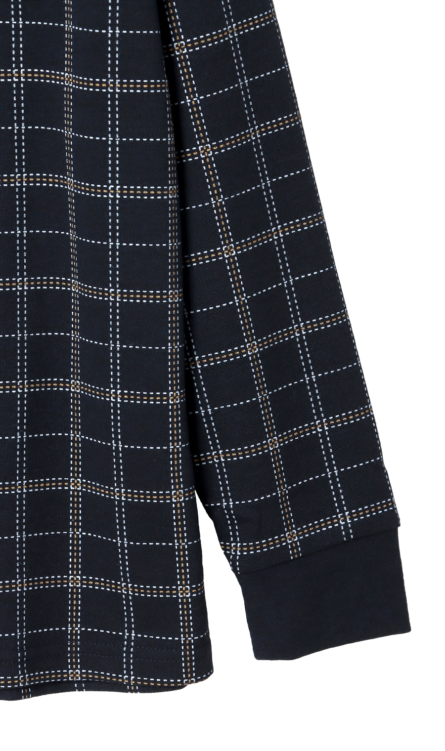 裏起毛鹿の子リブ襟ポロシャツ【BEVERLY HILLS POLO CLUB】 ネイビー M