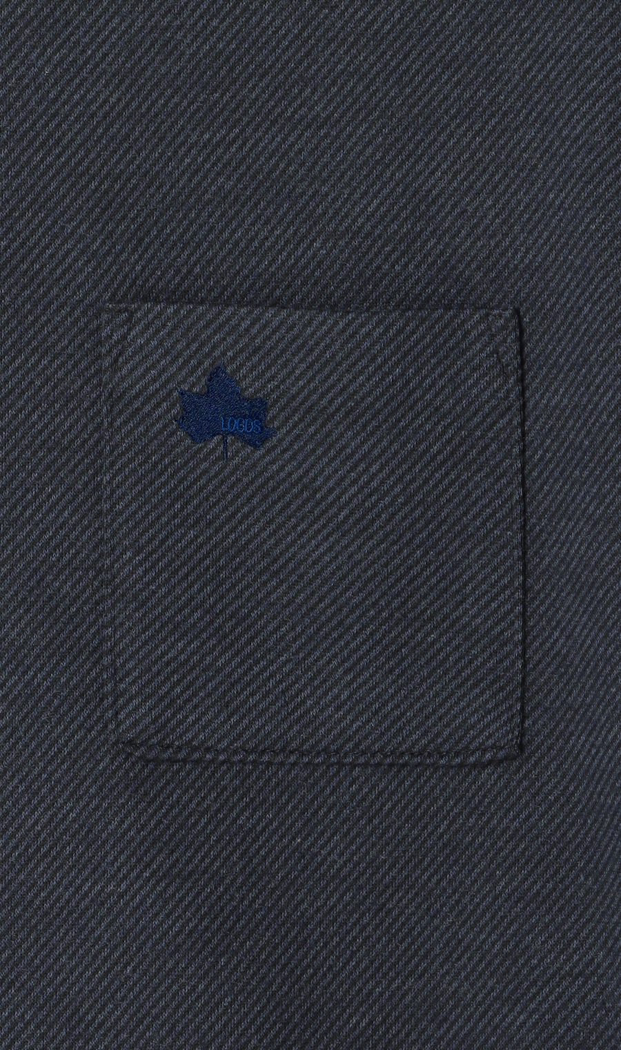 カルゼジャガードリブ襟ポロシャツ【LOGOS】 ネイビー M