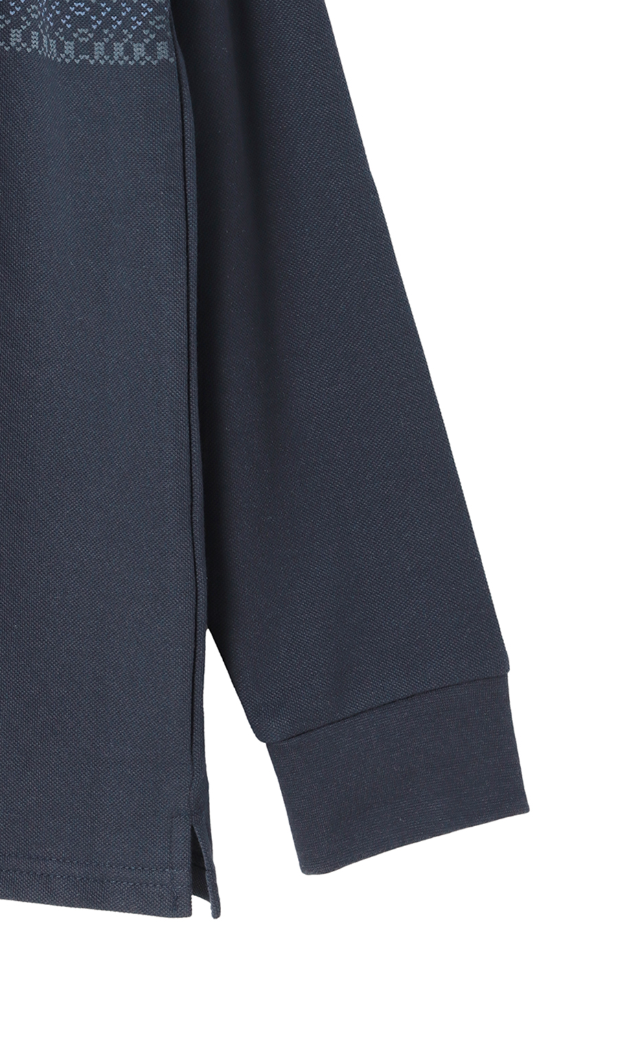 鹿の子プリントリブ襟ポロシャツ【LOGOS】 ネイビー M