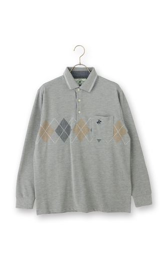 鹿の子リブ襟ポロシャツ【BEVERLY HILLS POLO CLUB】