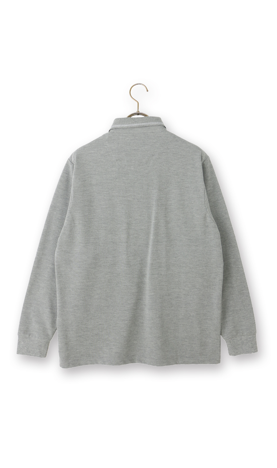 鹿の子リブ襟ポロシャツ【BEVERLY HILLS POLO CLUB】 グレー M