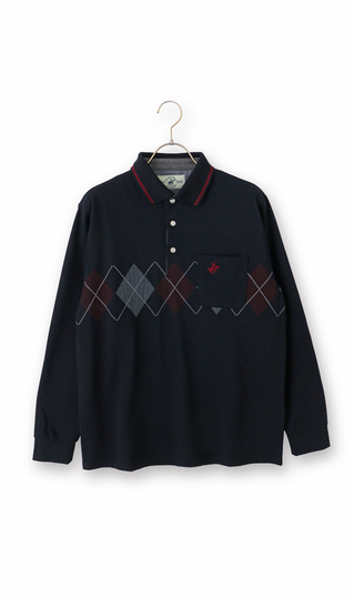 鹿の子リブ襟ポロシャツ【BEVERLY HILLS POLO CLUB】