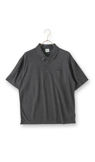 カチオン杢共襟ポロシャツ