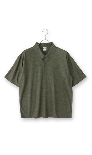 カチオン杢共襟ポロシャツ