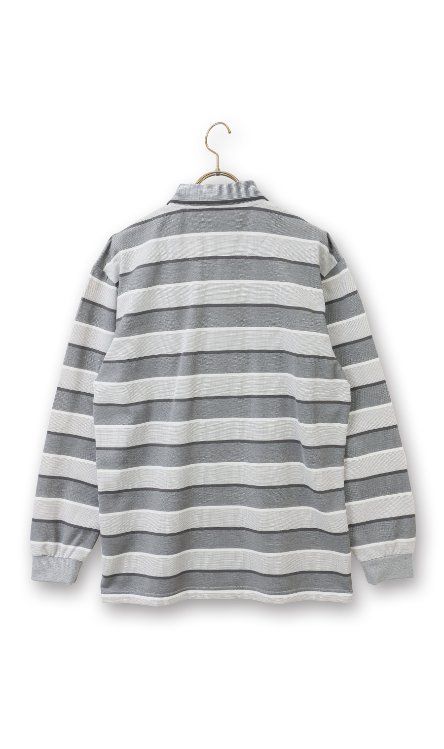 鹿の子ボーダーポロシャツ【REGAL】 グレー M