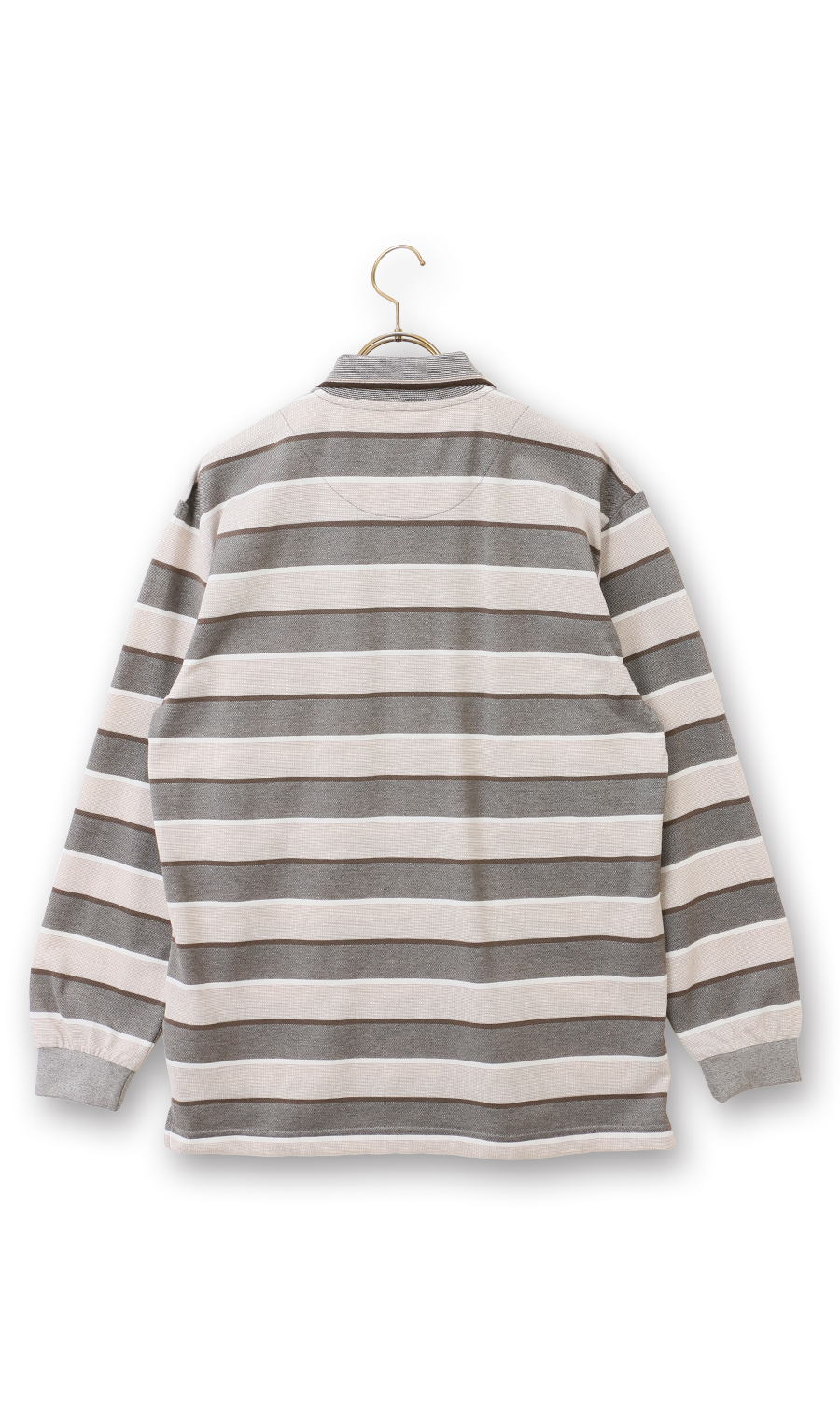 鹿の子ボーダーポロシャツ【REGAL】 ブラウン M