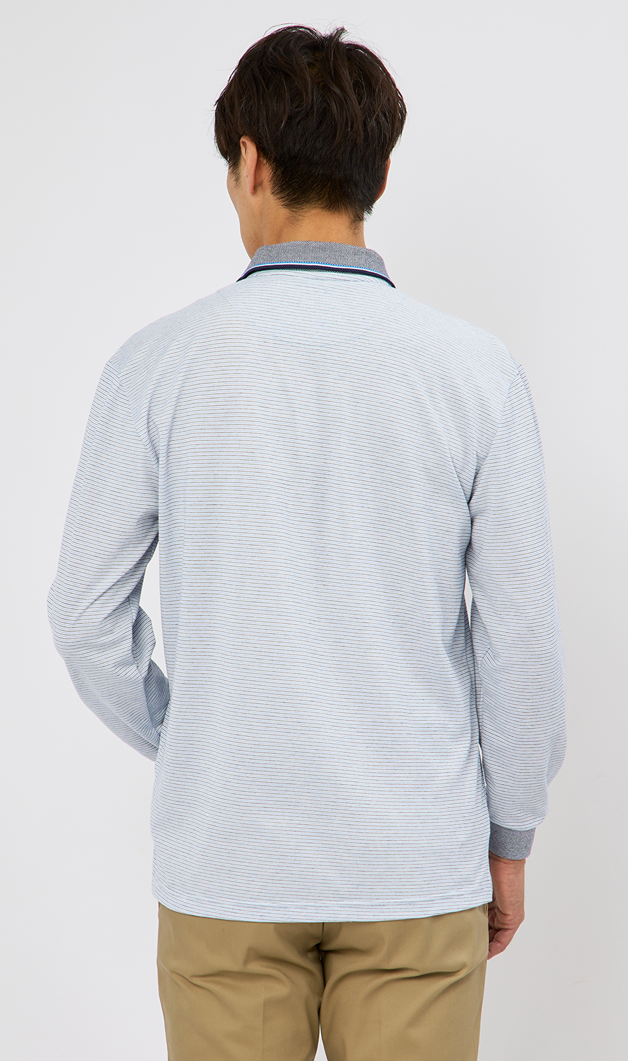 ミジンボーダーポロシャツ【REGAL】 ブルー M