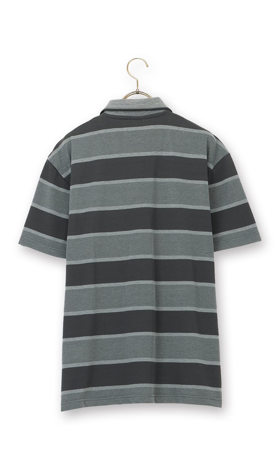 鹿の子ボーダーポロシャツ【REGAL】 ブラック M