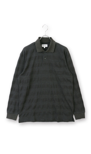 編地切替ポロシャツ【長袖】 (654117-33) | REGAL(黒) | 紳士服
