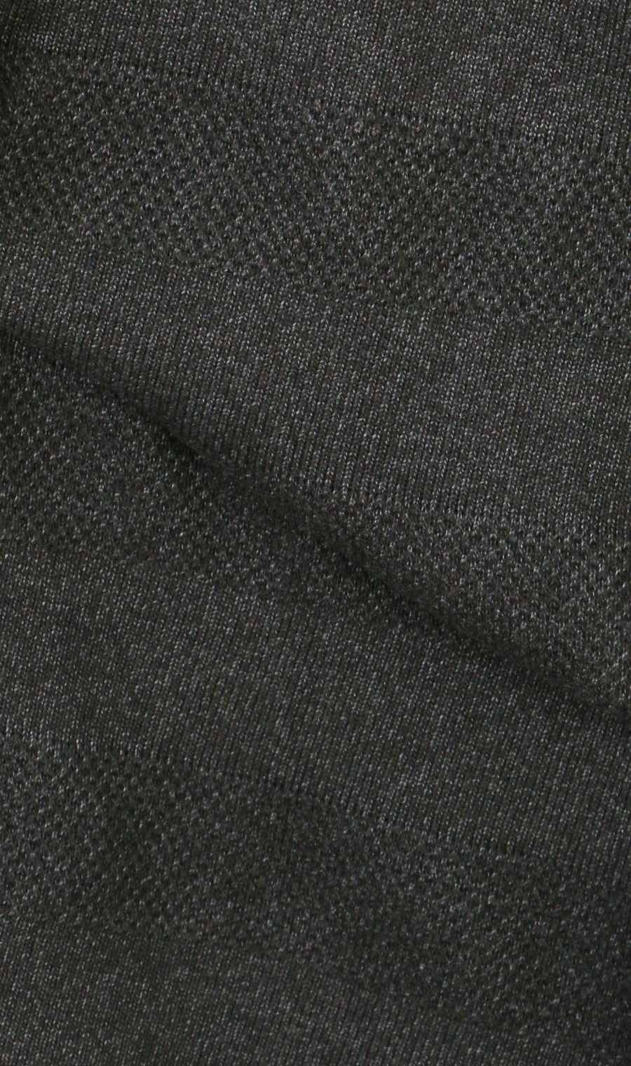 編地切替ポロシャツ【長袖】 チャコール 3L