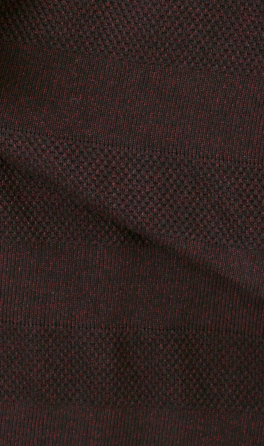 編地切替ポロシャツ【長袖】 ワイン 3L