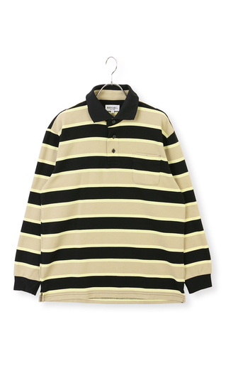 ガーターボーダーポロシャツ【長袖】 (654118-01) | REGAL(黒