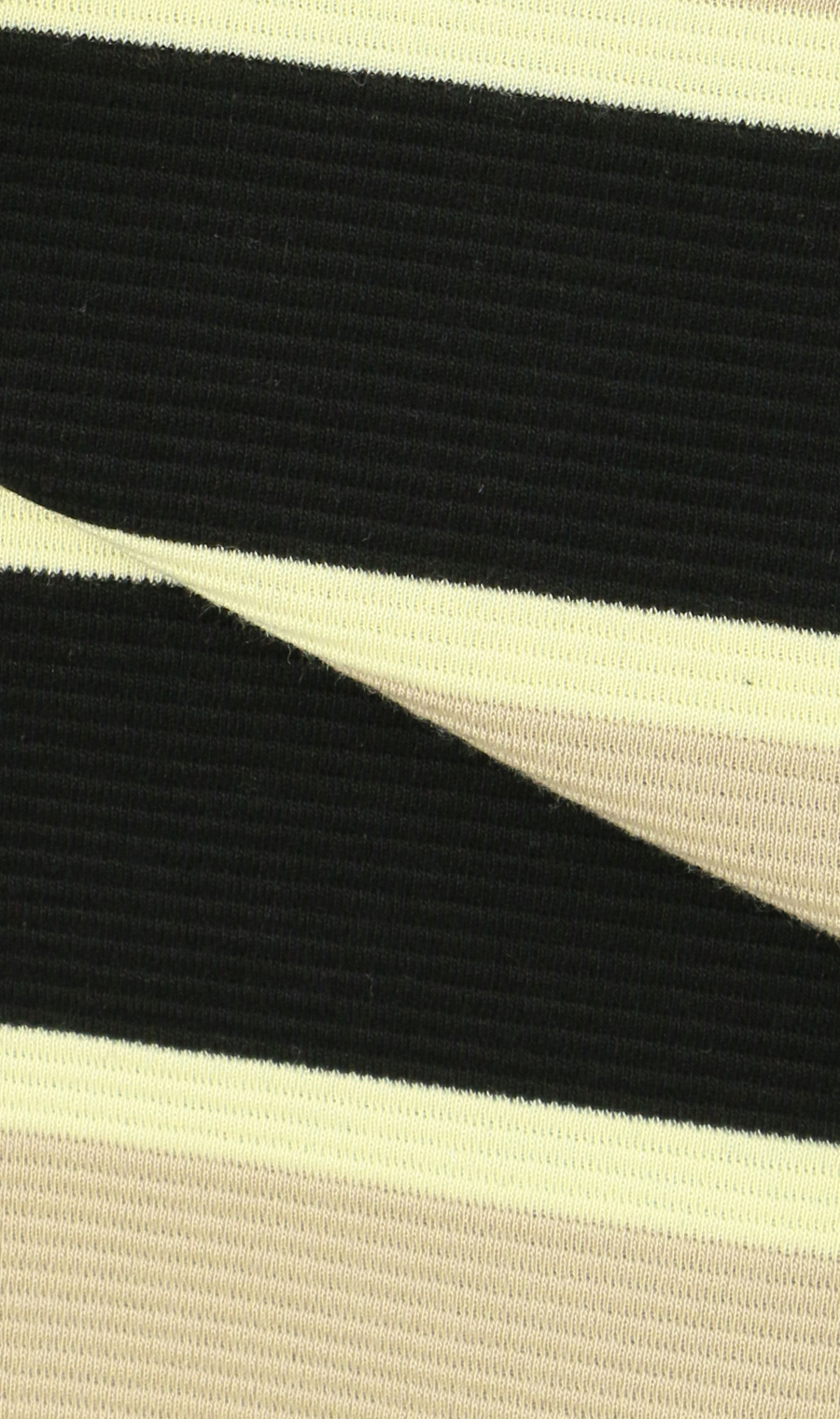 ガーターボーダーポロシャツ【長袖】 ブラック M