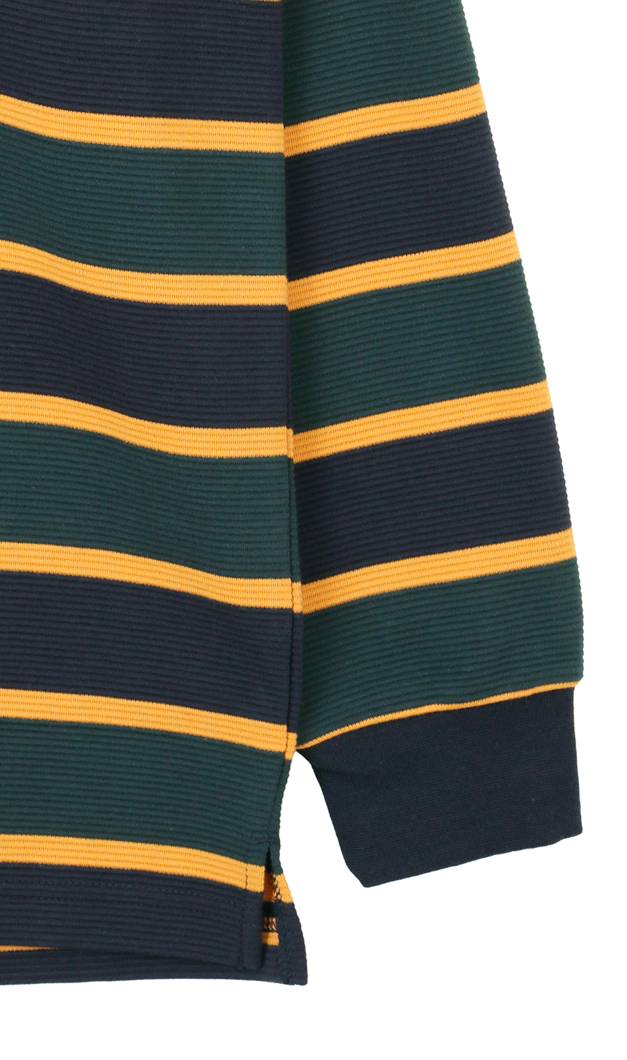 ガーターボーダーポロシャツ【長袖】 ネイビー M