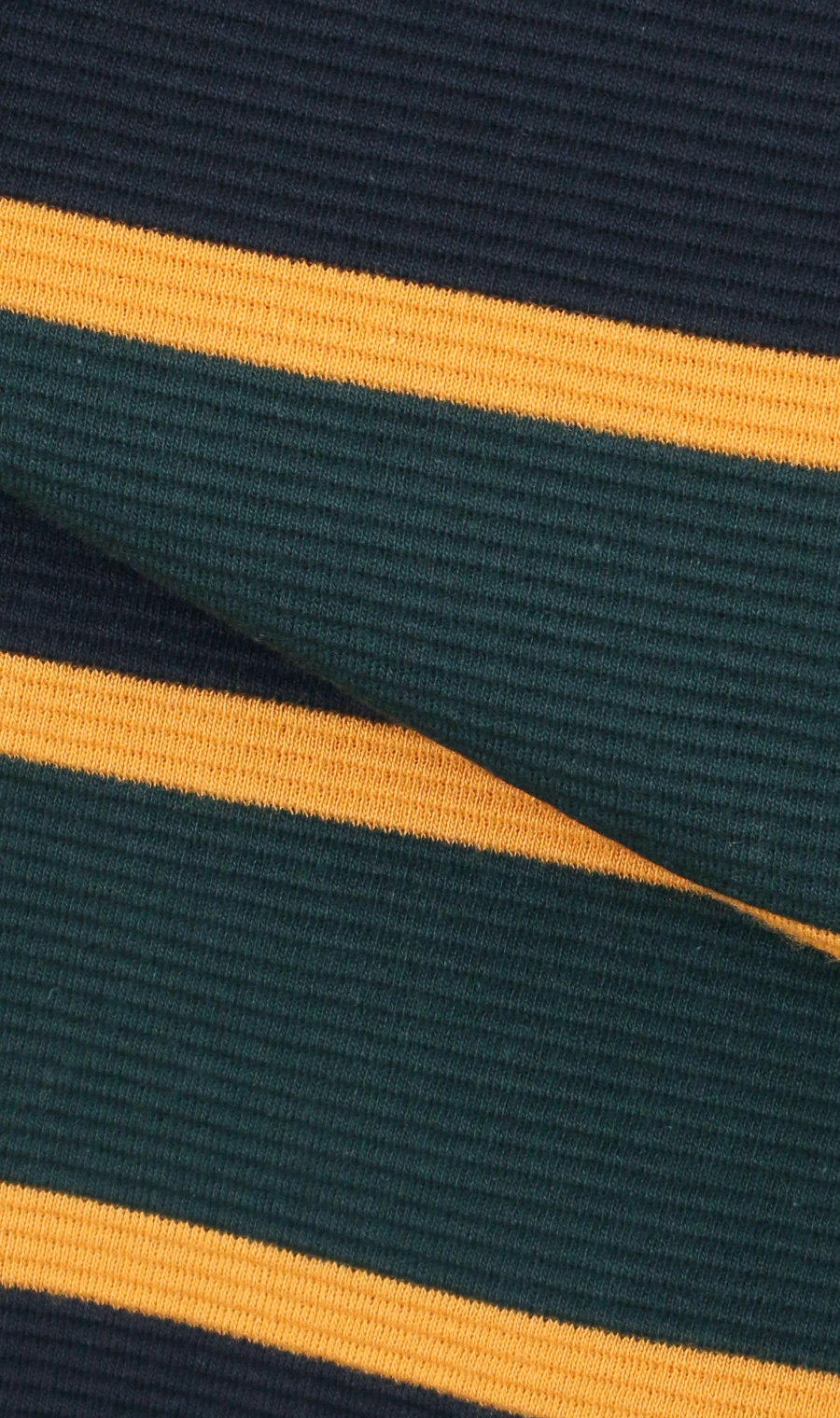 ガーターボーダーポロシャツ【長袖】 ネイビー M