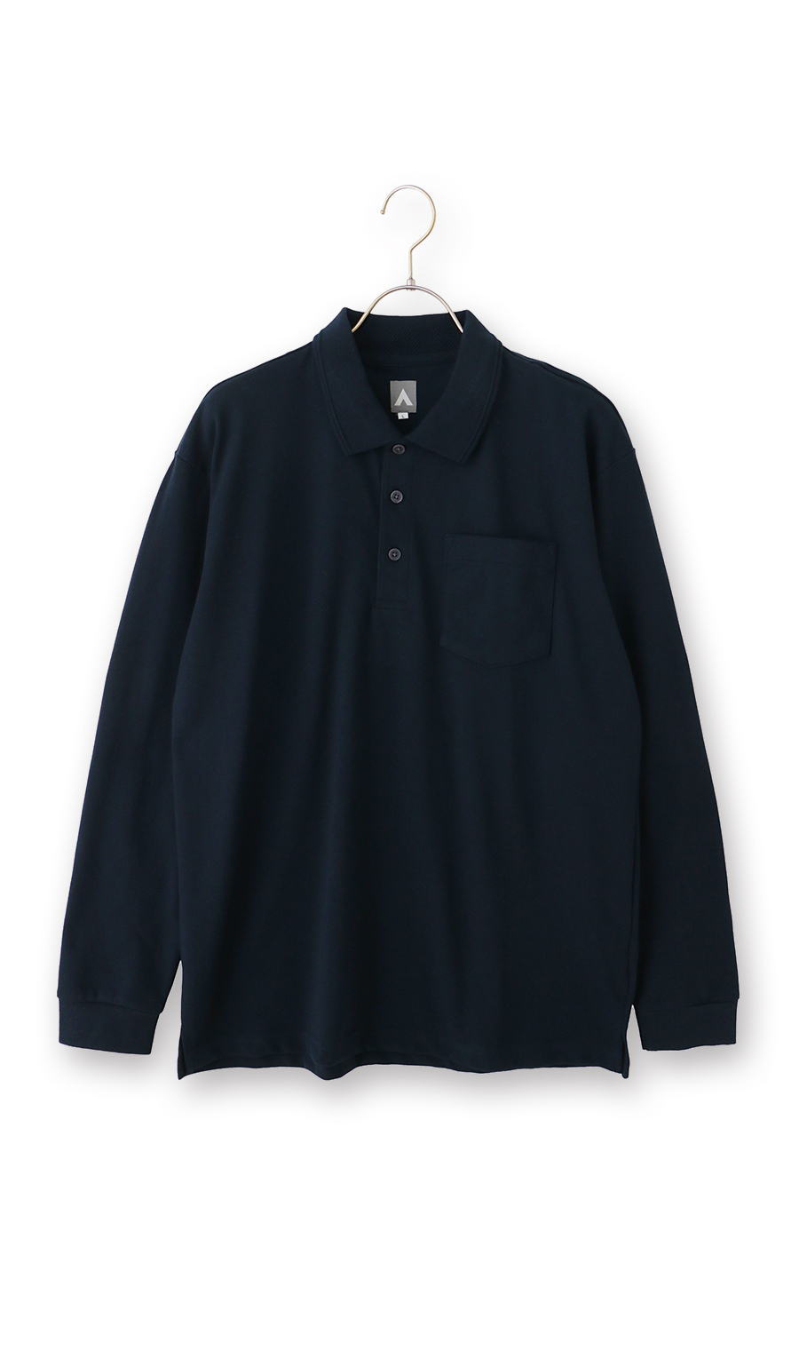 リブ襟鹿の子ポロシャツ ネイビー M