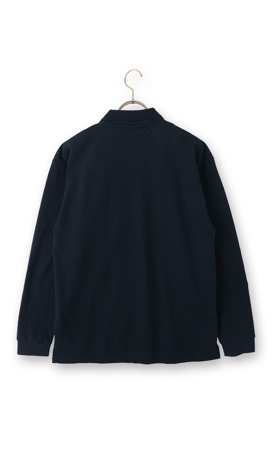 リブ襟鹿の子ポロシャツ ネイビー M