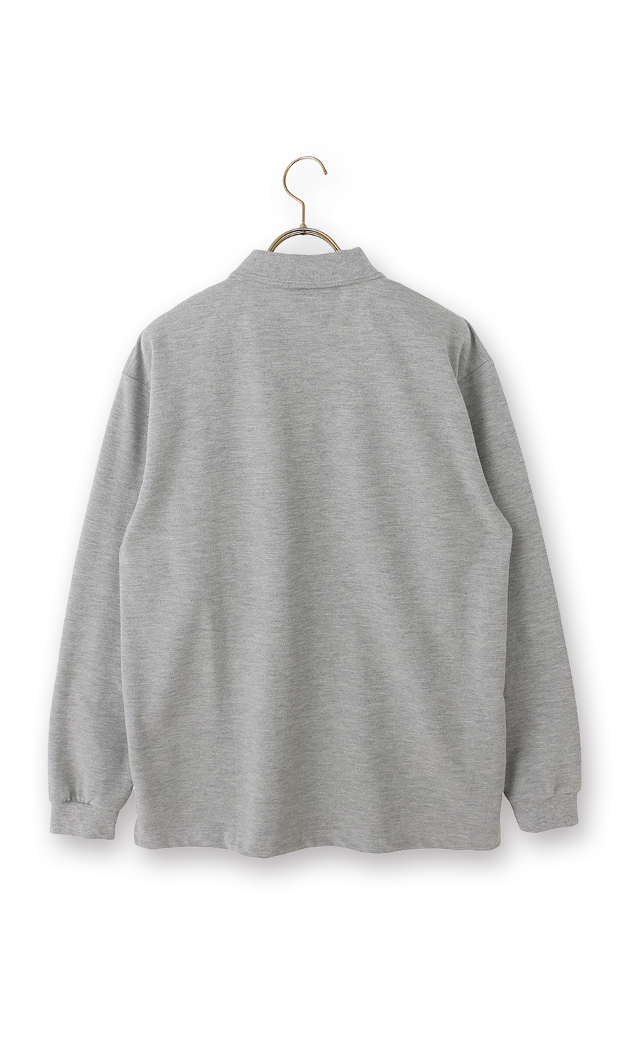 リブ襟鹿の子ポロシャツ グレー M