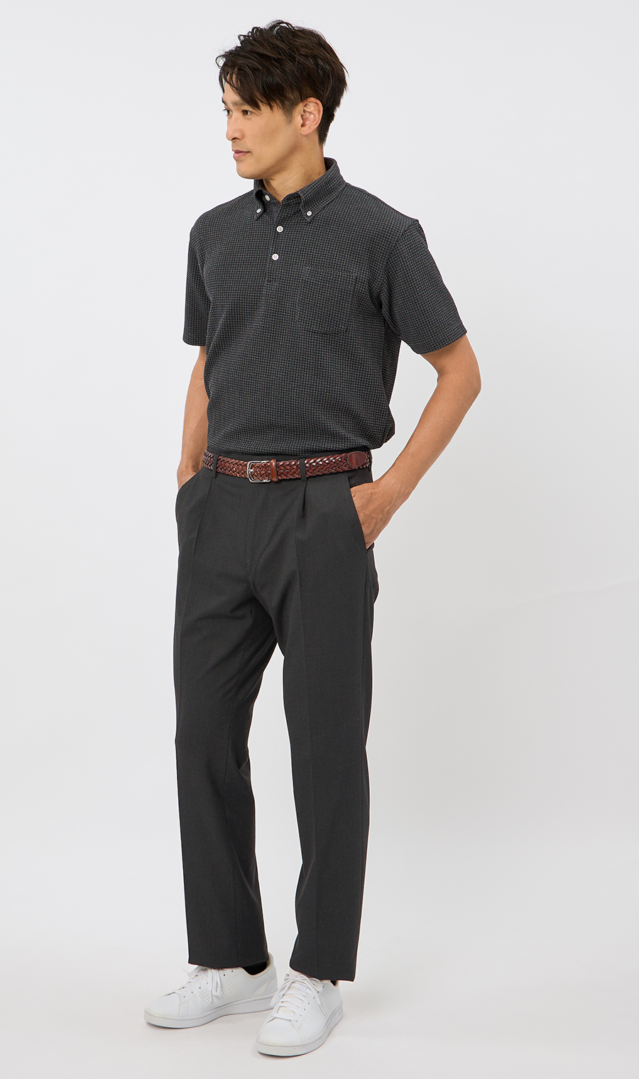 冷たいポロシャツ【ボタンダウン】【＃すごポロ】 ブラック S