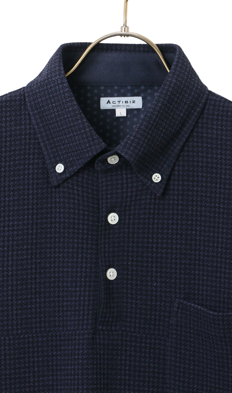冷たいポロシャツ【ボタンダウン】【＃すごポロ】 ネイビー S