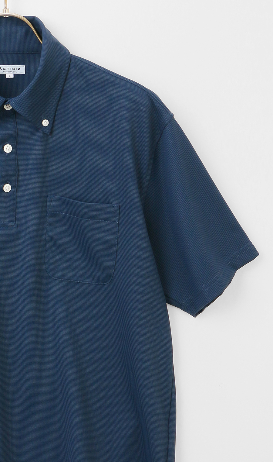 冷たいポロシャツ【ボタンダウン】【＃すごポロ】 ネイビー S