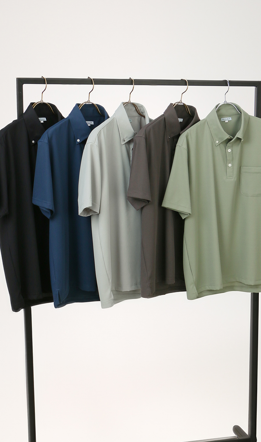 冷たいポロシャツ【ボタンダウン】【#すごポロ】 チャコール L