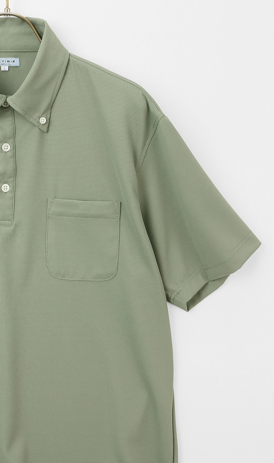 冷たいポロシャツ【ボタンダウン】【＃すごポロ】 カーキ S