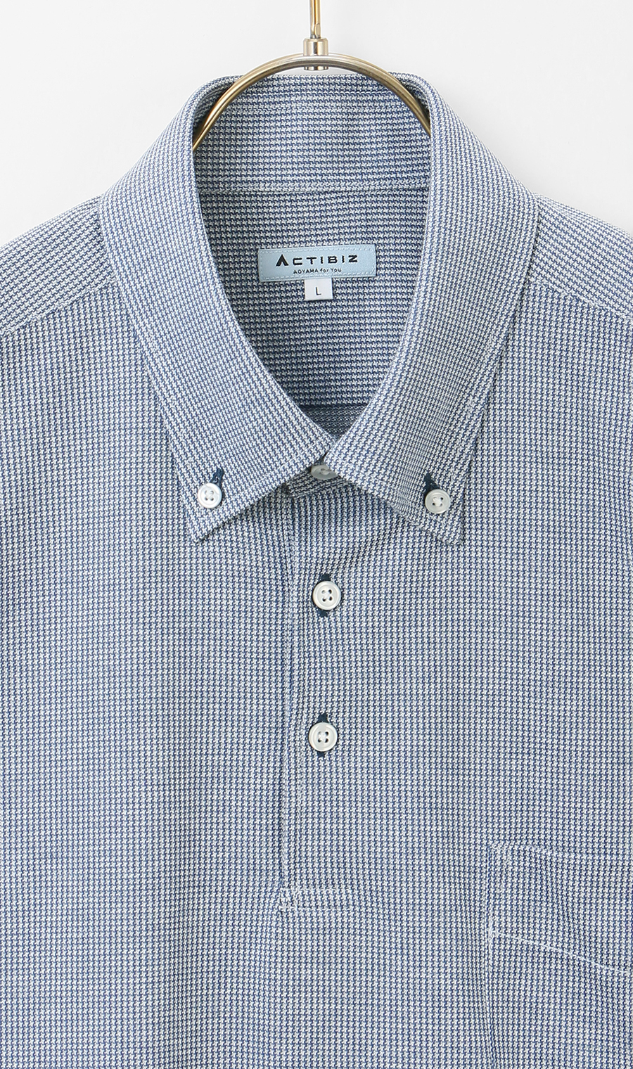 サラッとポロシャツ【ボタンダウン】【ALTIMA】【＃すごポロ】 ブルー L