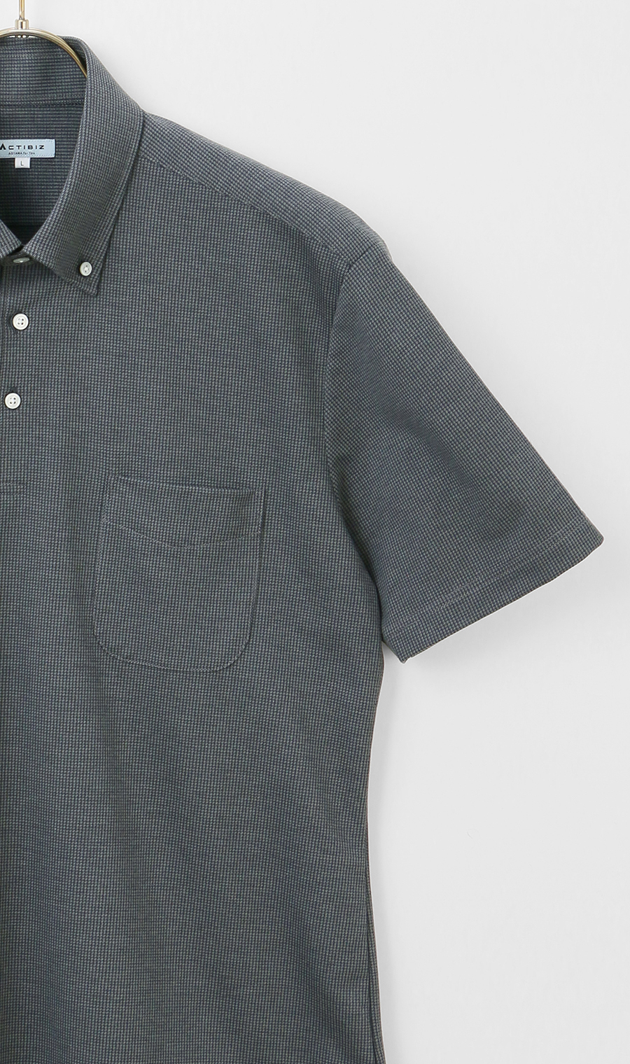 サラッとポロシャツ【ボタンダウン】【ALTIMA】【＃すごポロ】 チャコール S