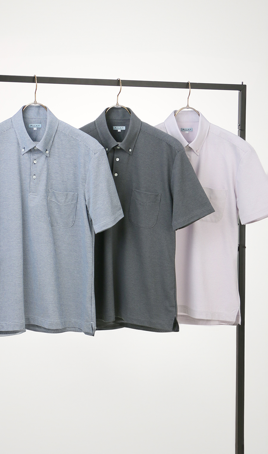 サラッとポロシャツ【ボタンダウン】【ALTIMA】【＃すごポロ】 チャコール S