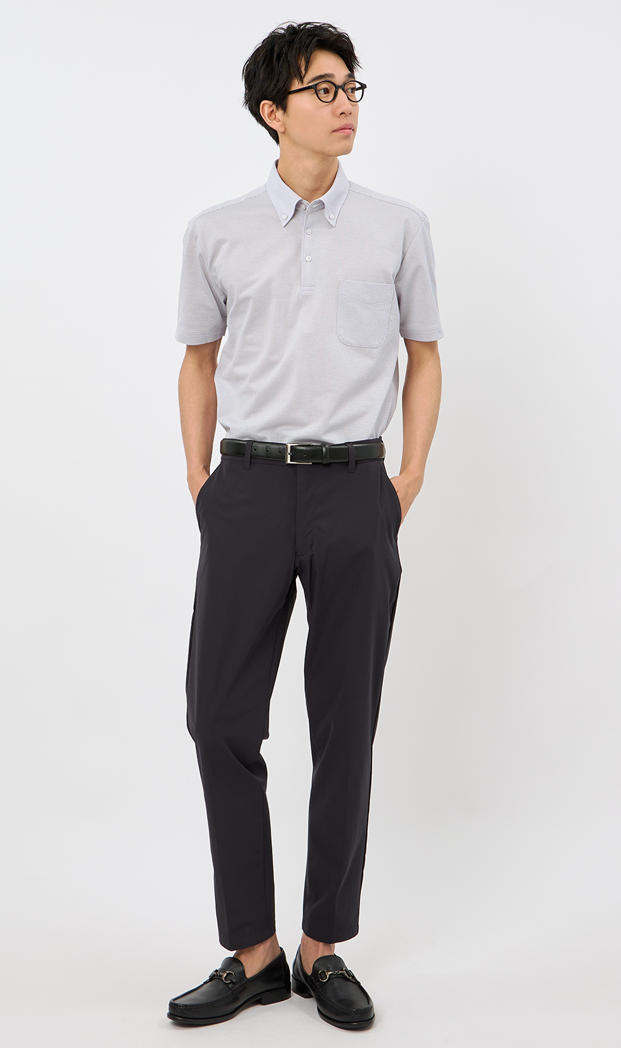 サラッとポロシャツ【ボタンダウン】【ALTIMA】【＃すごポロ】 パープル S