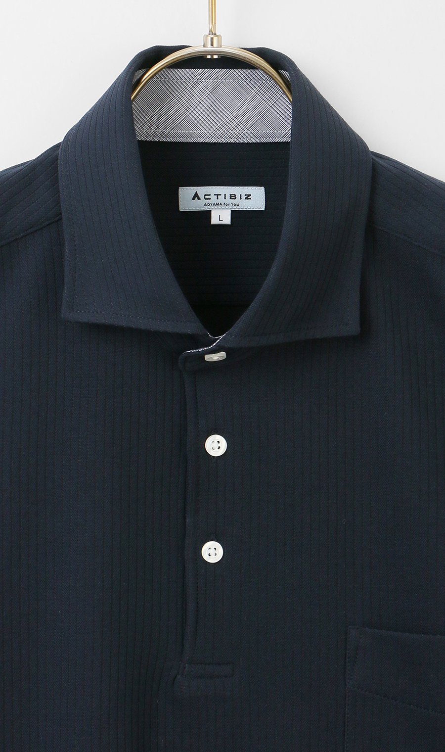 【週替わりSALE _メンズ】サラッとポロシャツ【ワイドカラー】【ALTIMA】【＃すごポロ】 ネイビー系 L