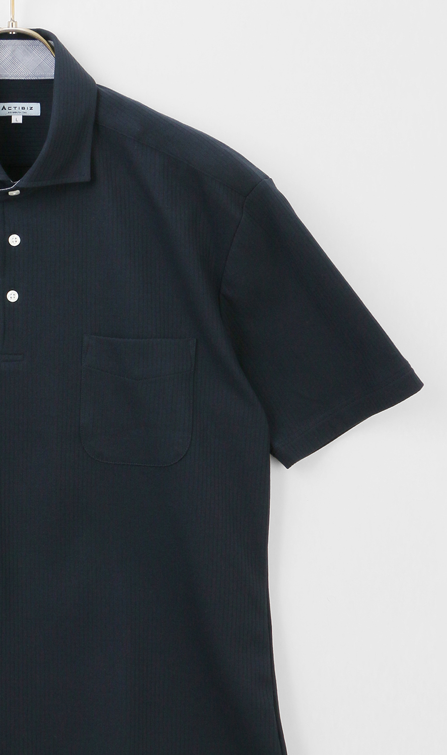 【週替わりSALE _メンズ】サラッとポロシャツ【ワイドカラー】【ALTIMA】【＃すごポロ】 ネイビー系 L