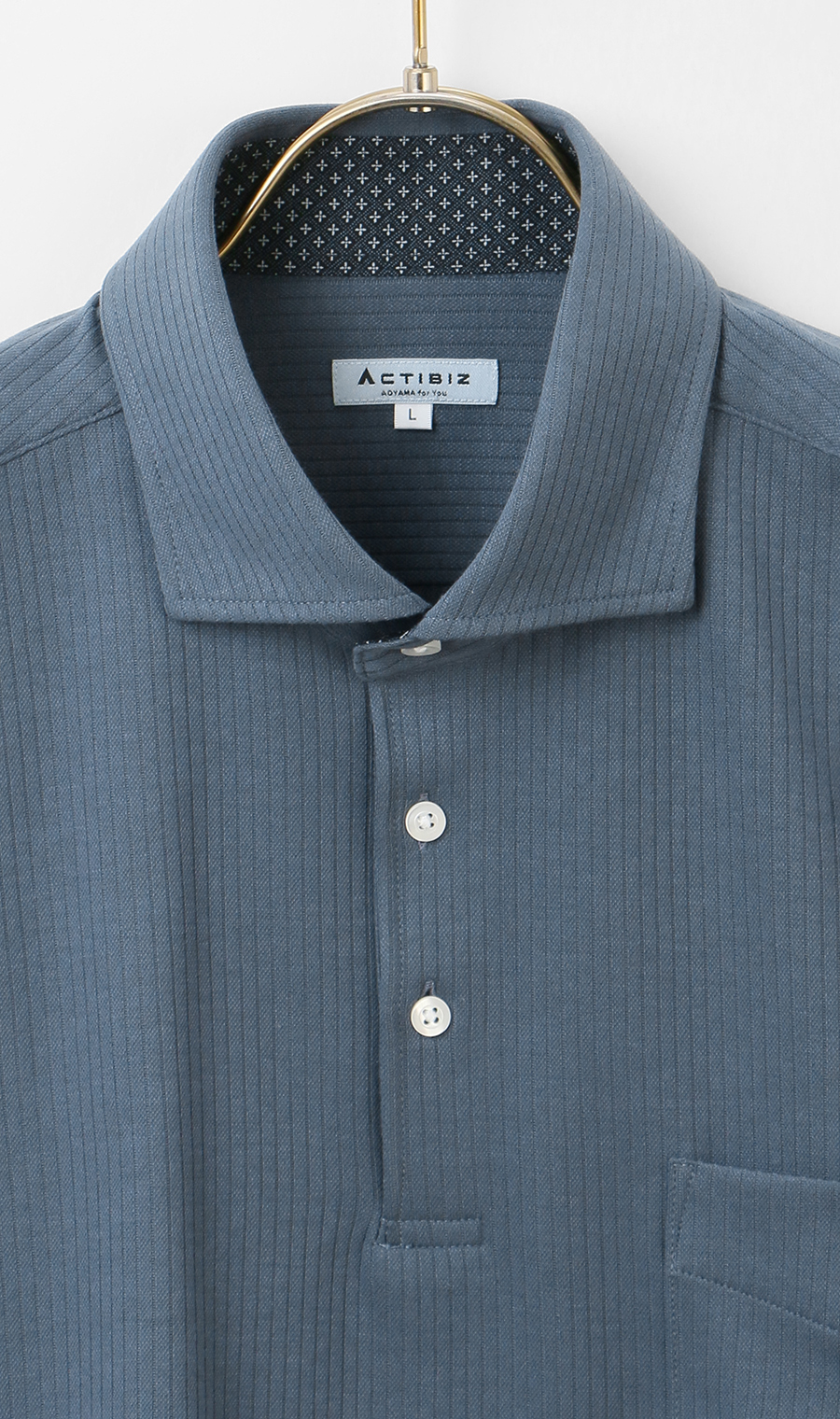 サラッとポロシャツ【ワイドカラー】【ALTIMA】【＃すごポロ】 ブルー S