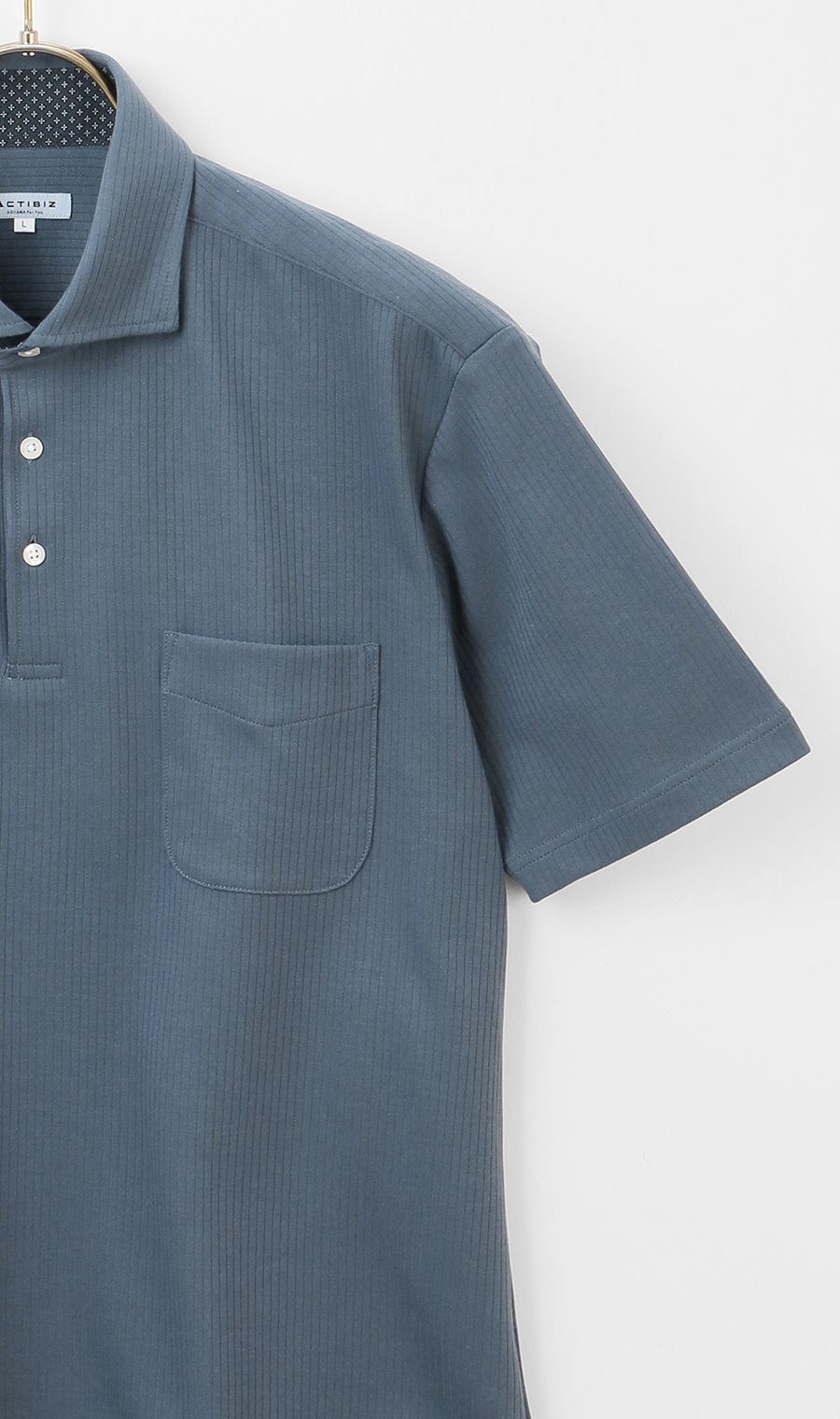 サラッとポロシャツ【ワイドカラー】【ALTIMA】【＃すごポロ】 ブルー S