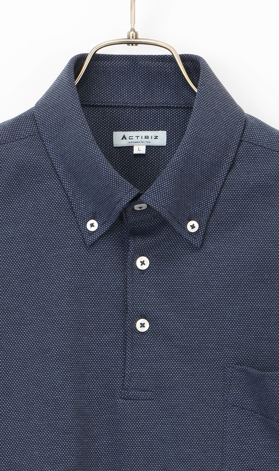 サラッとポロシャツ【ボタンダウン】【ALTIMA】【#すごポロ】 ネイビー S