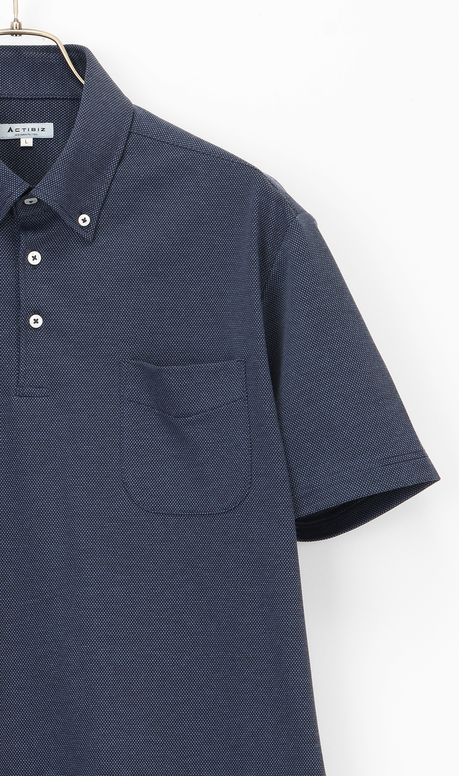 サラッとポロシャツ【ボタンダウン】【ALTIMA】【#すごポロ】 ネイビー S