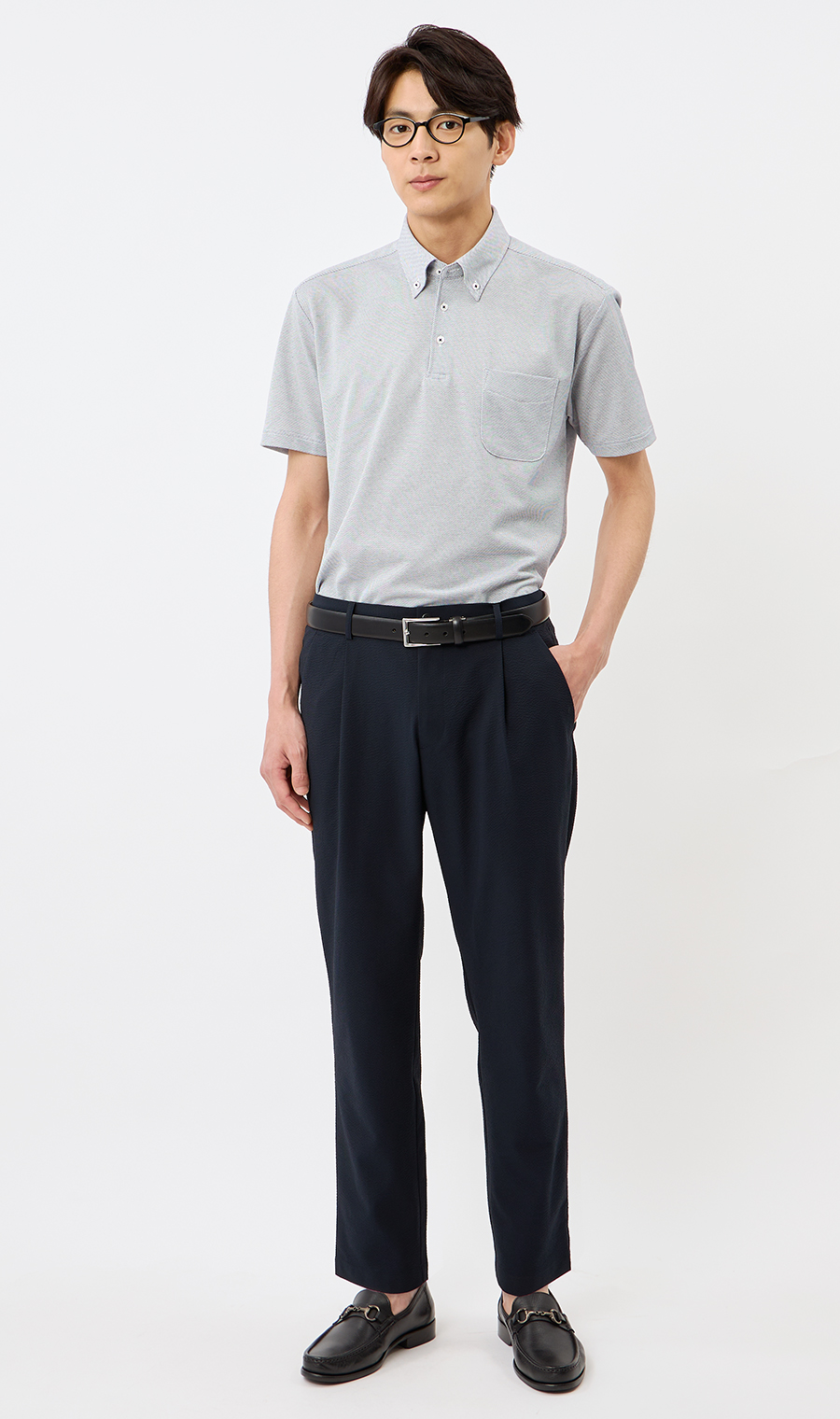 サラッとポロシャツ【ボタンダウン】【ALTIMA】【＃すごポロ】 グレー S