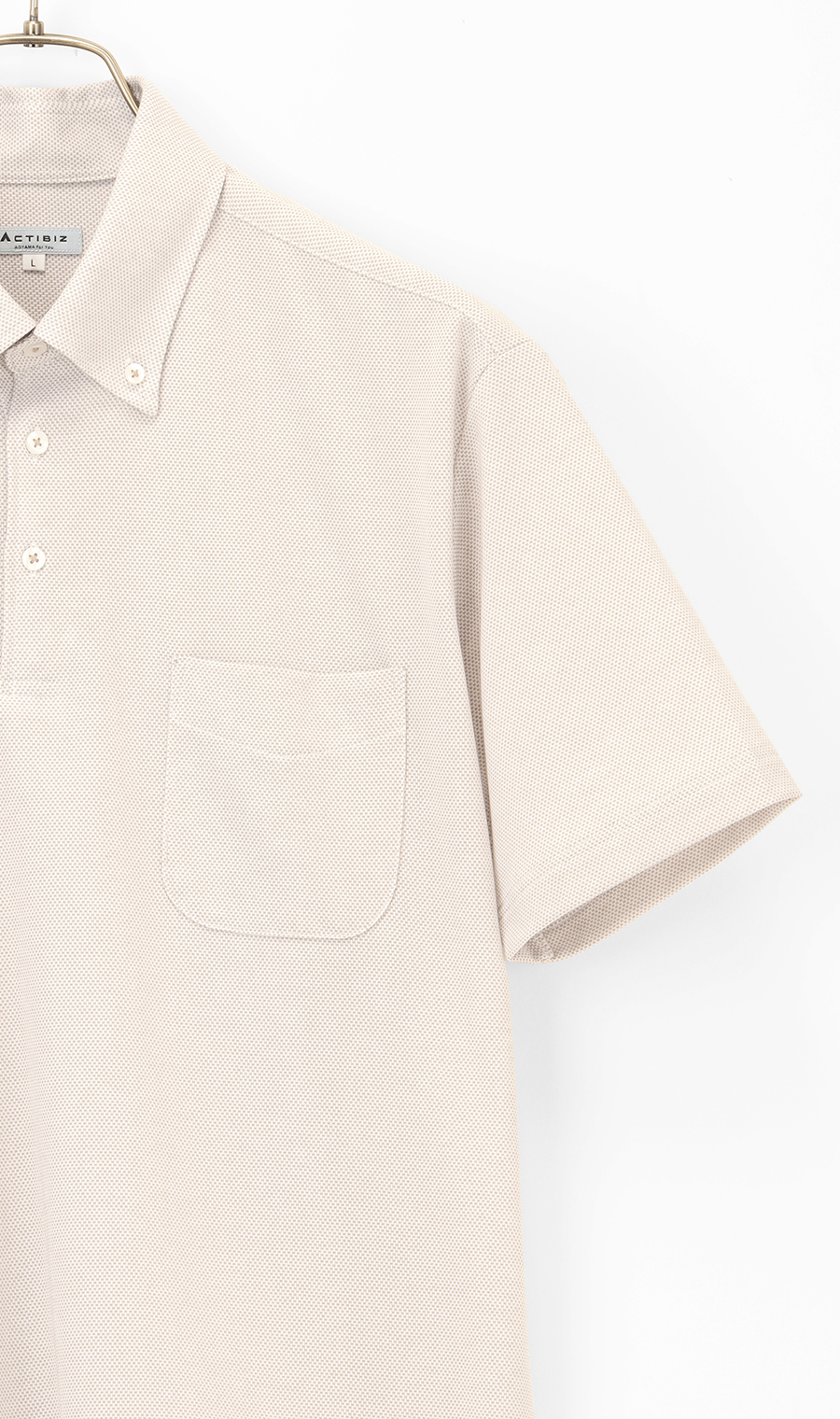 サラッとポロシャツ【ボタンダウン】【ALTIMA】【#すごポロ】 ベージュ S