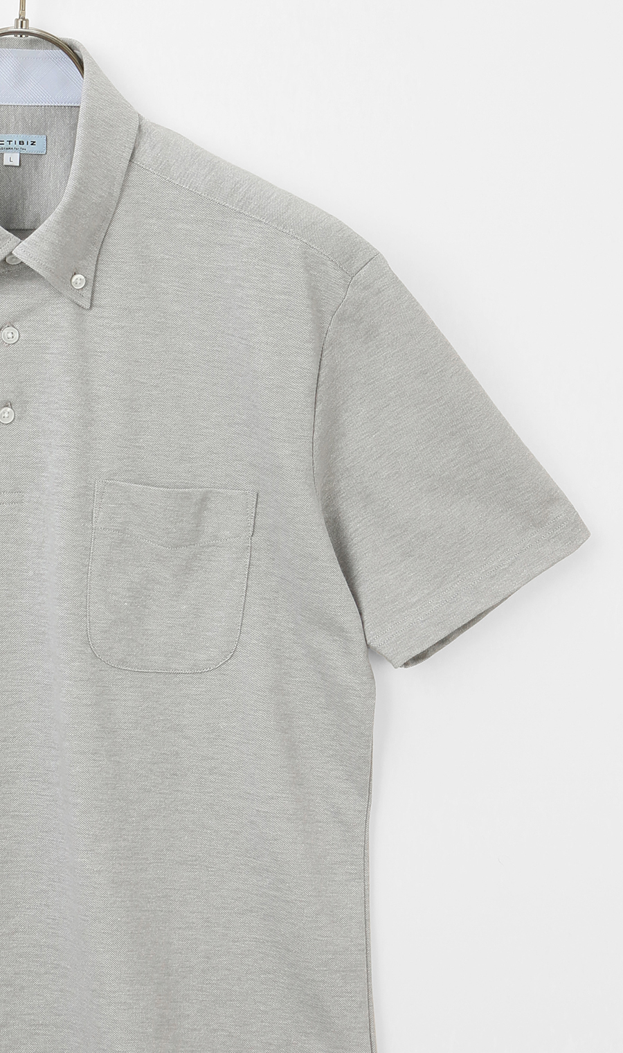 サラッとポロシャツ【ボタンダウン】【ALTIMA】【＃すごポロ】 ライトグレー S