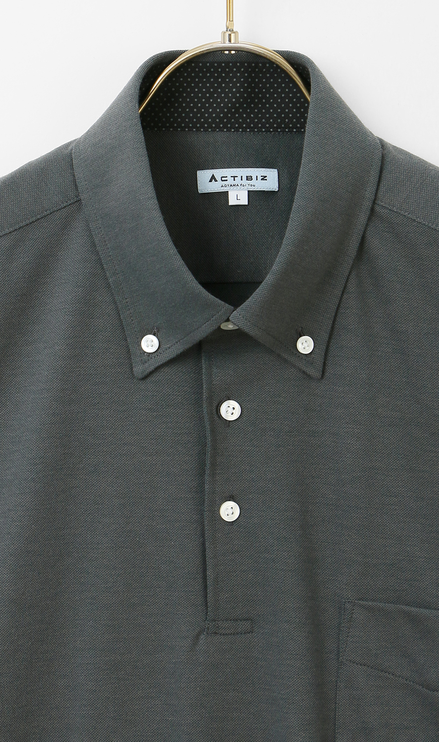 サラッとポロシャツ【ボタンダウン】【ALTIMA】【＃すごポロ】 チャコール S