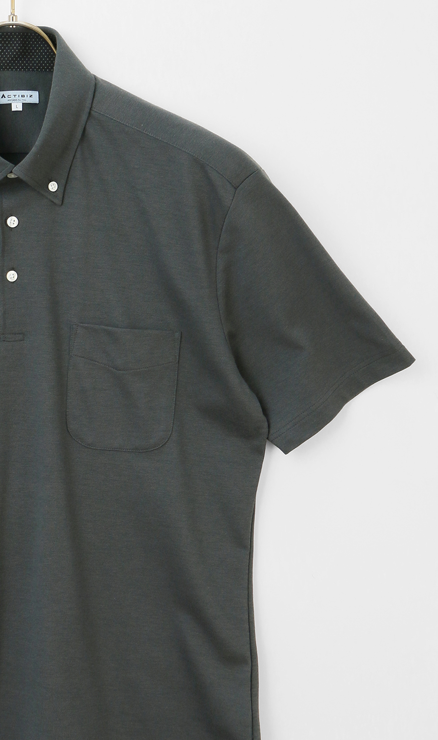 サラッとポロシャツ【ボタンダウン】【ALTIMA】【＃すごポロ】 チャコール S