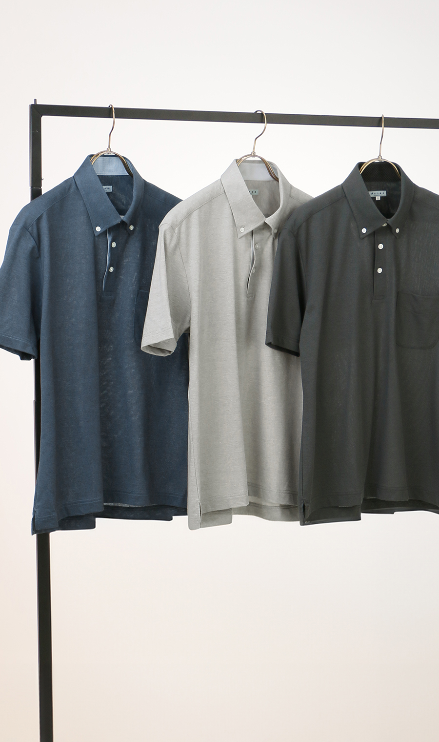 サラッとポロシャツ【ボタンダウン】【ALTIMA】【＃すごポロ】 チャコール S