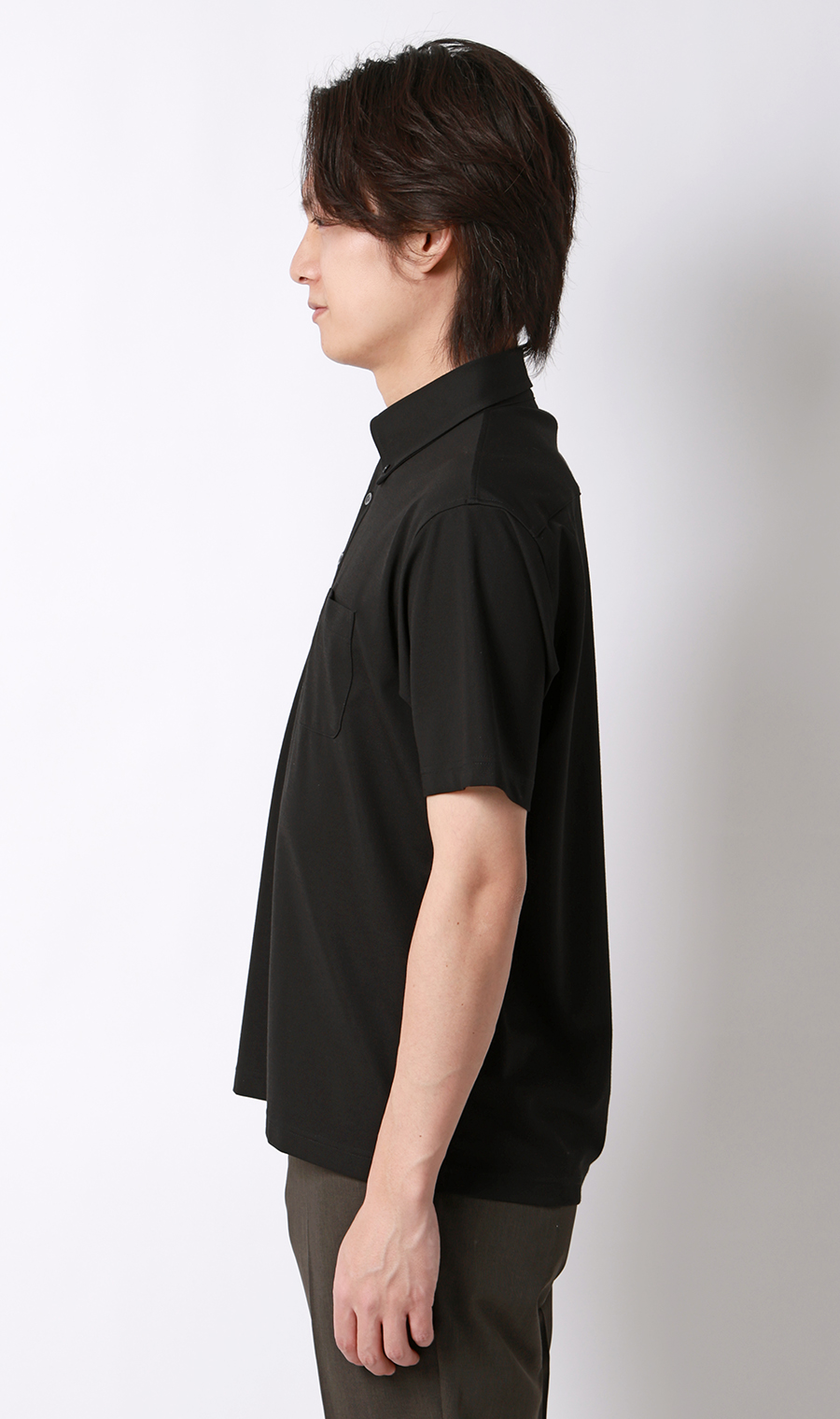 冷たいポロシャツ【ボタンダウン】【#すごポロ】 ブラック S