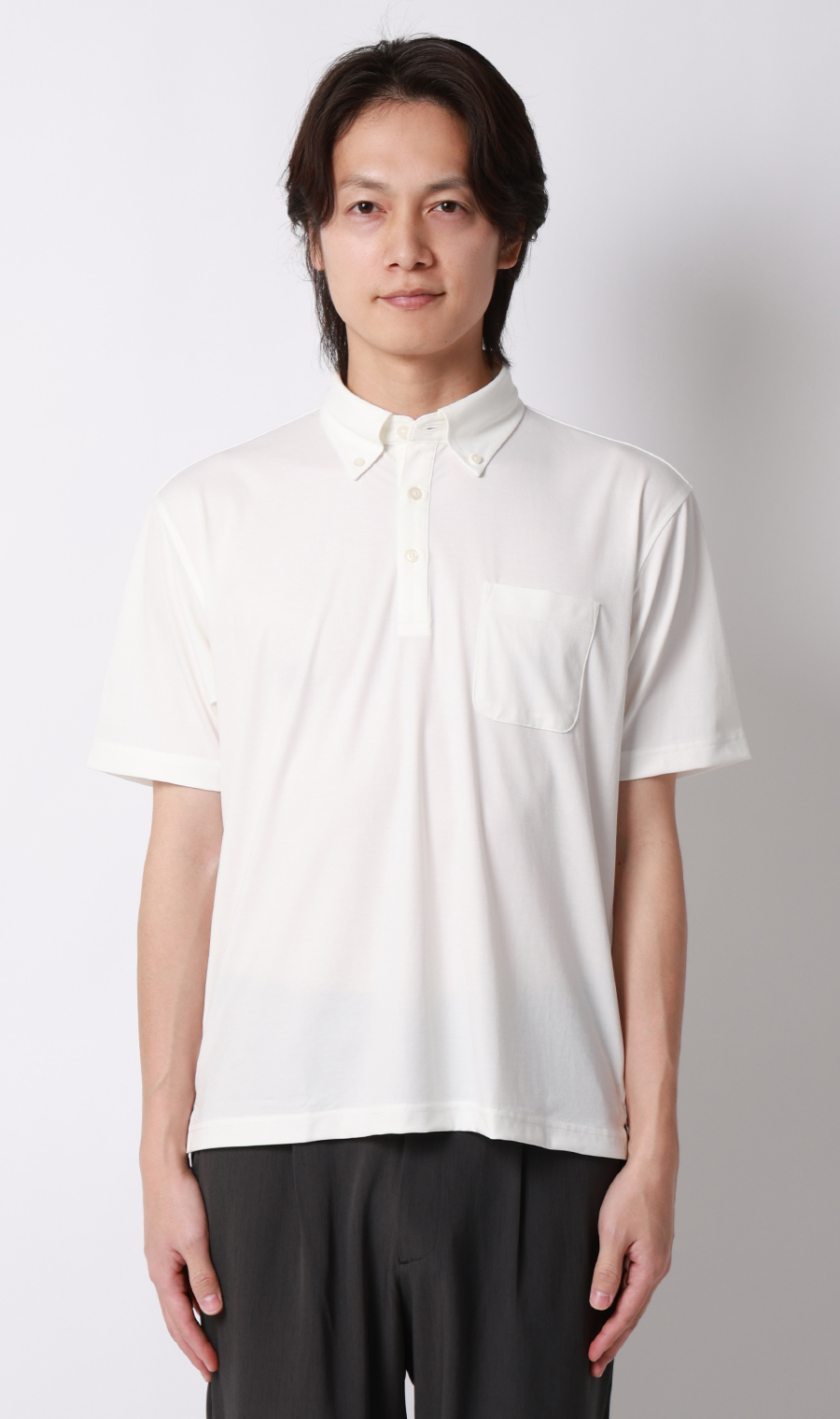 冷たいポロシャツ【ボタンダウン】【＃すごポロ】 ホワイト S