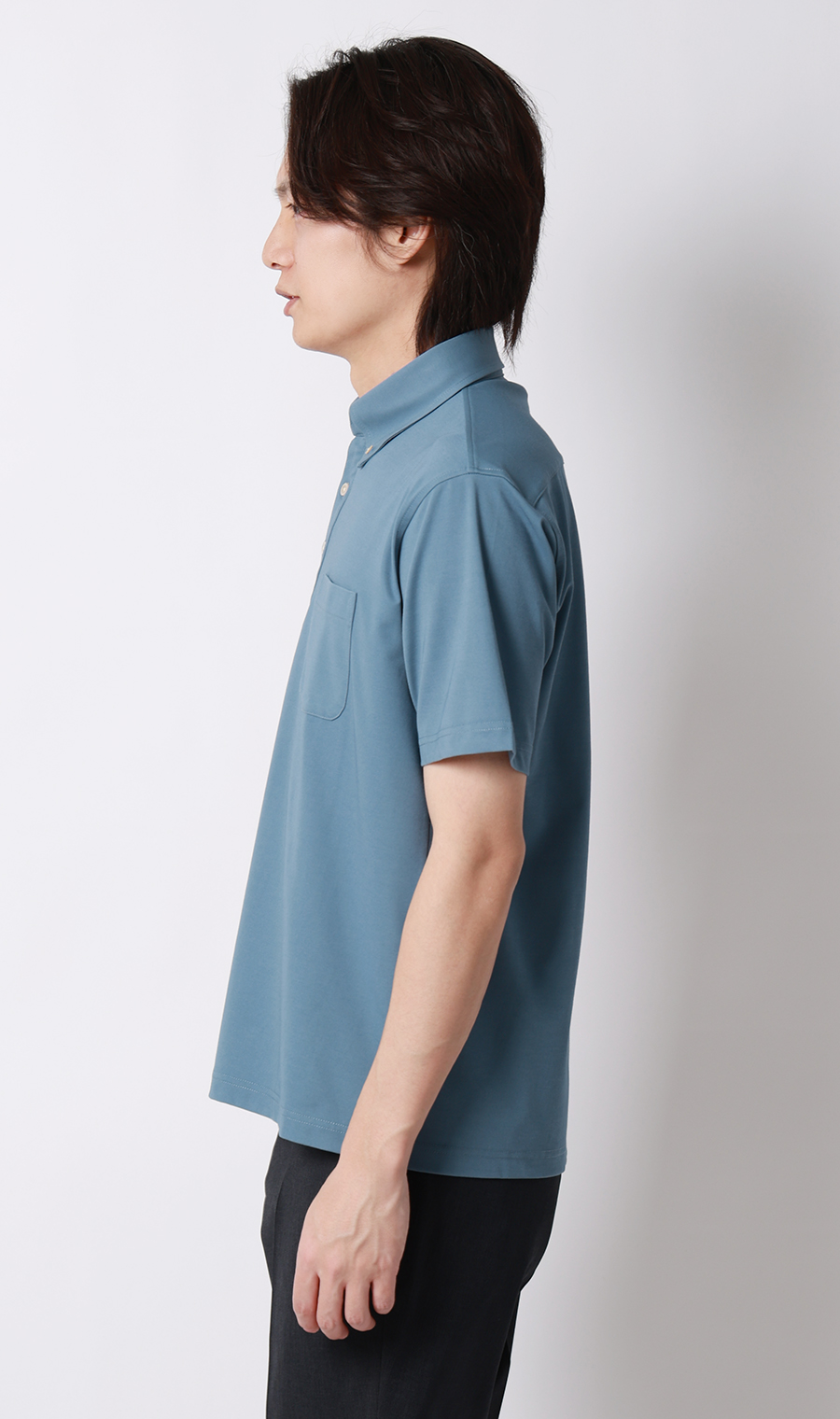 冷たいポロシャツ【ボタンダウン】【＃すごポロ】 サックス S