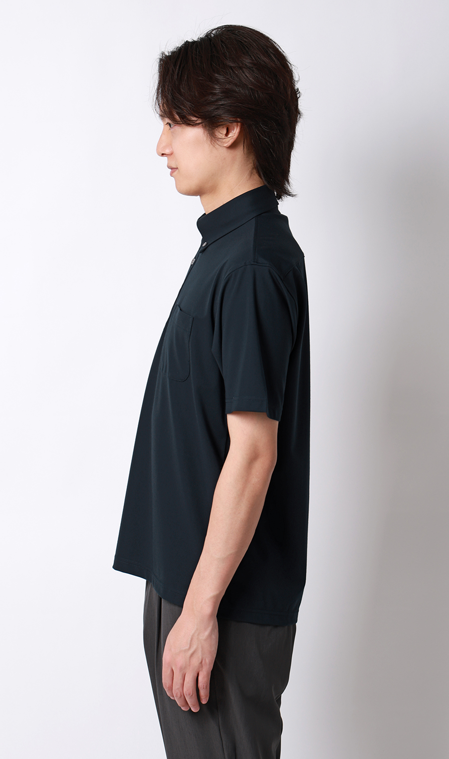 冷たいポロシャツ【ボタンダウン】【＃すごポロ】 ネイビー S