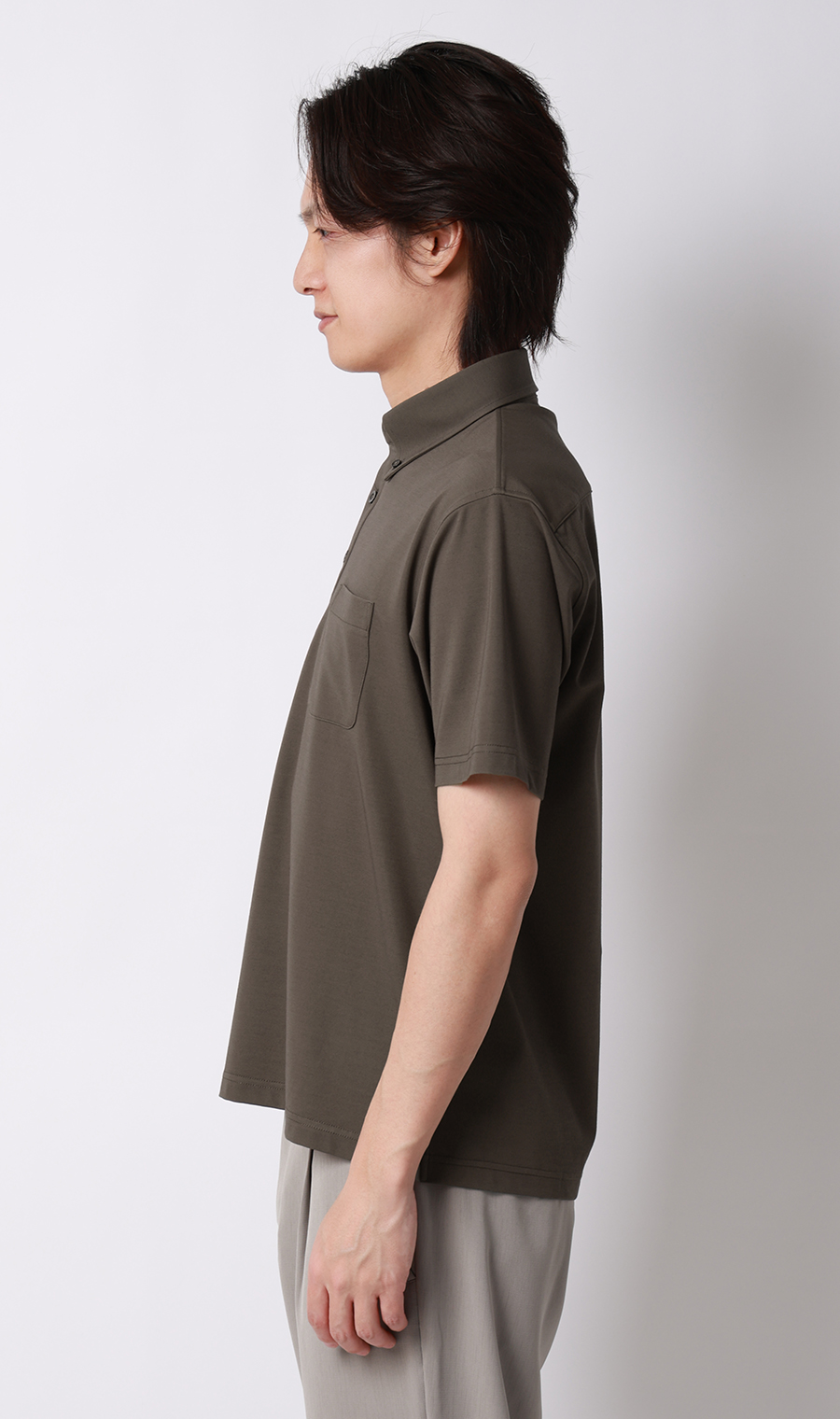 冷たいポロシャツ【ボタンダウン】【＃すごポロ】 ブラウン S