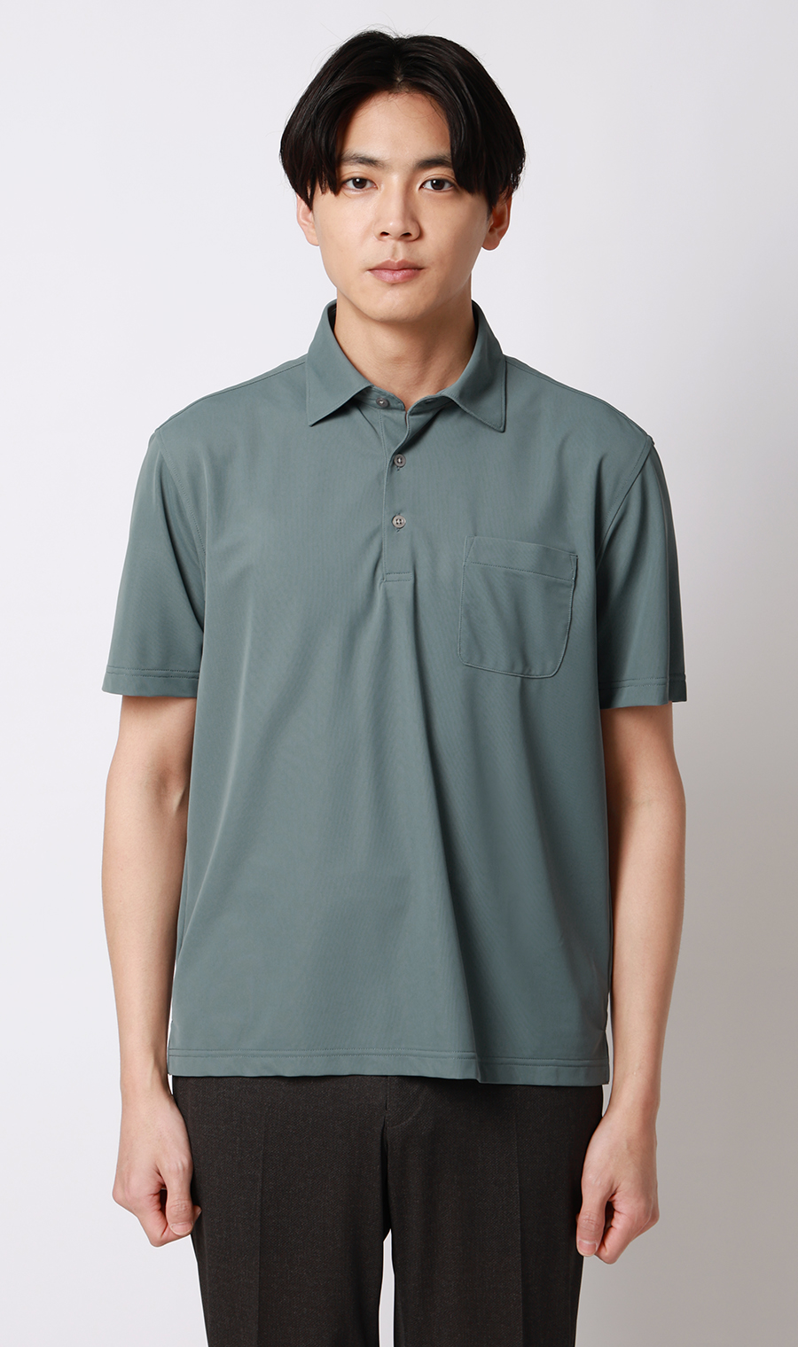 冷たいポロシャツ【＃すごポロ】 グリーン S